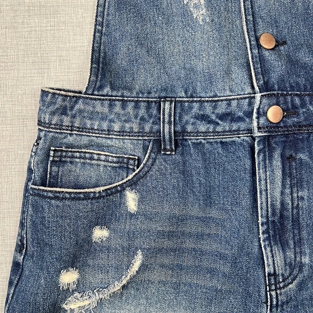 Small(3) & XL(15) Tinseltown Dark Wash Denim Shortall Overalls Shorts Juniors - Picture 3 of 7